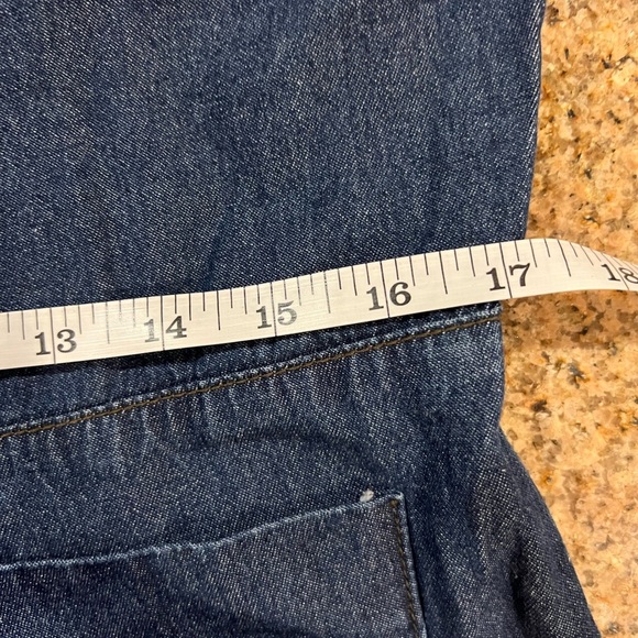 One X One Teaspoon Blue Denim Utility Jumpsuit Size 26 NWOT Cutout back raw hem - Picture 4 of 8